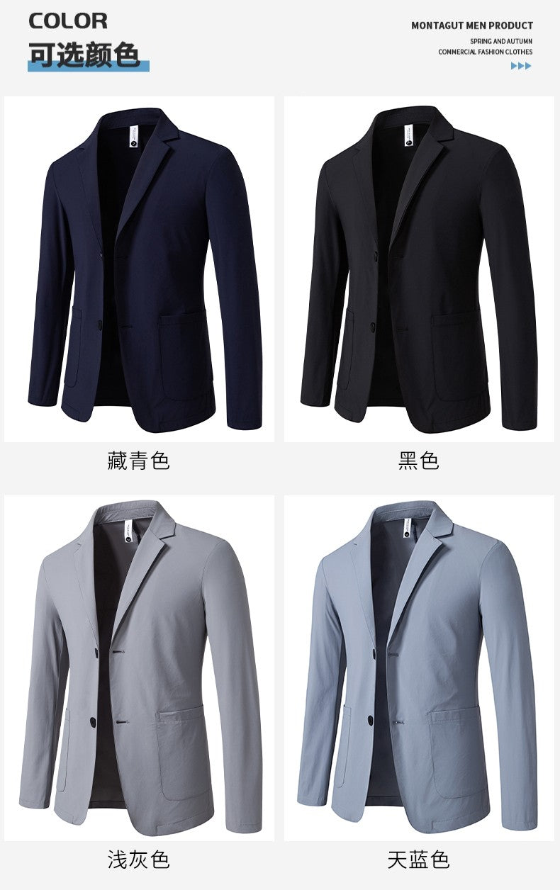 Sun Protection Clothing for Men, Casual Business Wear, Summer Light, Fashionable, Breathable, Sports and Outdoor Ice Silk Blazer