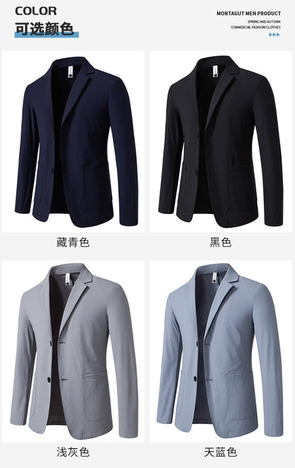 Sun Protection Clothing for Men, Casual Business Wear, Summer Light, Fashionable, Breathable, Sports and Outdoor Ice Silk Blazer