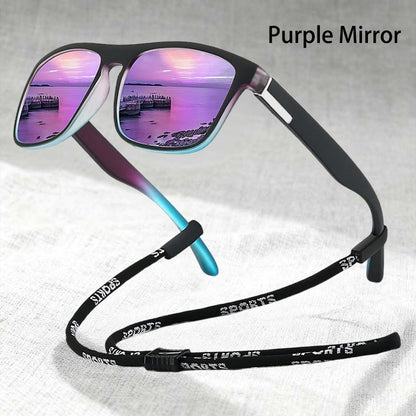 Fashion With Chain Square Sunglasses For Men Women Driving Fishing Brand Designer Sun Glasses Man UV400 Eyewear