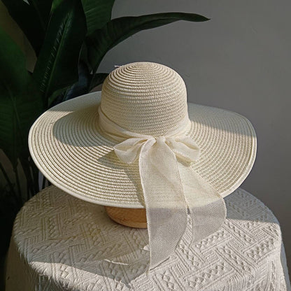 Chapéu de Palha Dobrável de Praia Proteção UV Chapéu de Sol Aba Larga para Viagem ao Ar Livre Férias Chapéu de Praia Dobrável chapéu de sol para mulher