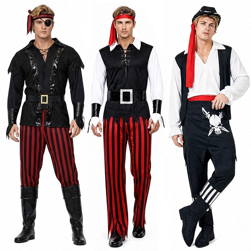 Pirates of the Caribbean cosplay costume Captain Jack Sparrow costume Halloween party performance men's suit