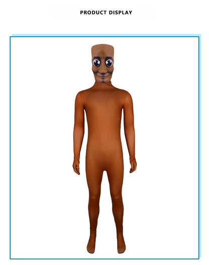 Tung Tung Tung Sahur Adult Cosplay  Cartoon Jumpsuit Bodysuit Halloween Carnival Party Costume