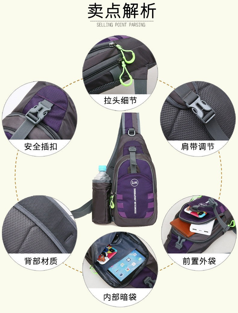 Men's Casual Crossbody Bag Unisex Outdoor Water Bottle Shoulder Bag Multi-functional Travel Waist Bag Fashion Men's Chest Bag Ox