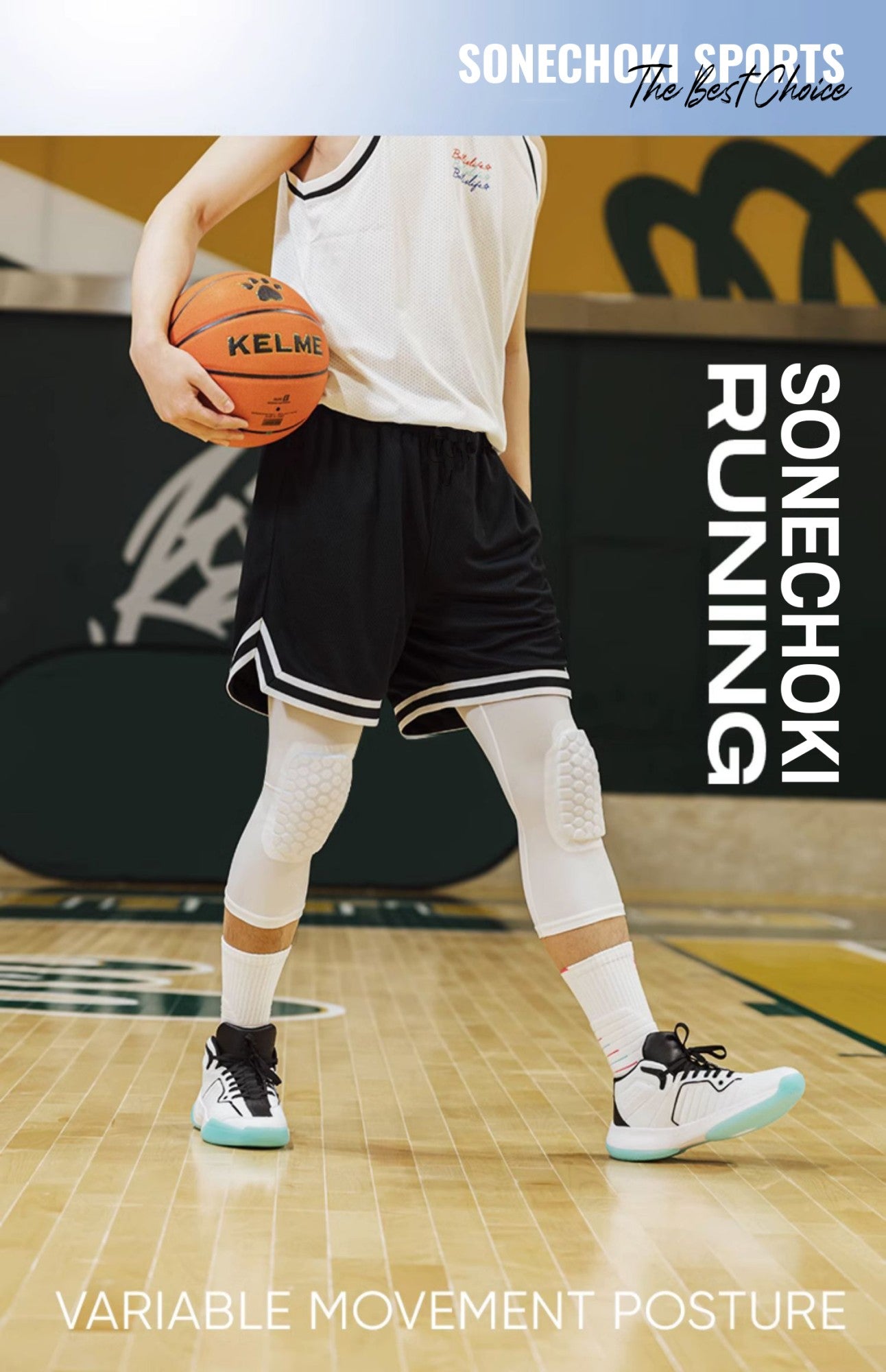 SONECHOKI Knee Length Basketball Shorts Men Striped Loose Running Sport Gym Mesh Breathable Fitness Training Workout Bottom Male