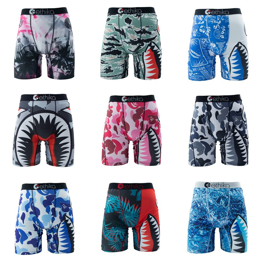 ETHIKA 1Pcs Sexy Men Underwear Boxers Breathable Man Swimming Underpants Plus Size S-3XL Mens Panties Trunks Men's Boxer Briefs