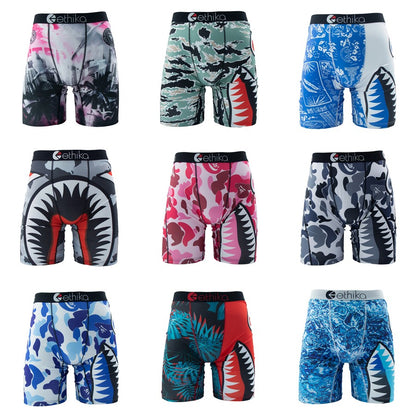 ETHIKA 1Pcs Sexy Men Underwear Boxers Breathable Man Swimming Underpants Plus Size S-3XL Mens Panties Trunks Men's Boxer Briefs