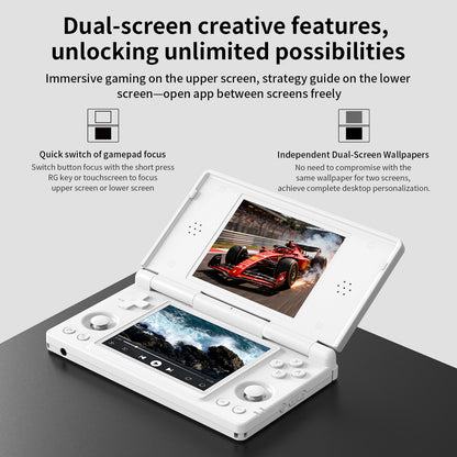 Anbernic RG DS Handheld Game Console 4" IPS Dual Screen Android 4000mAh Flip Video Games Player Supports RixelHK Wifi Streaming