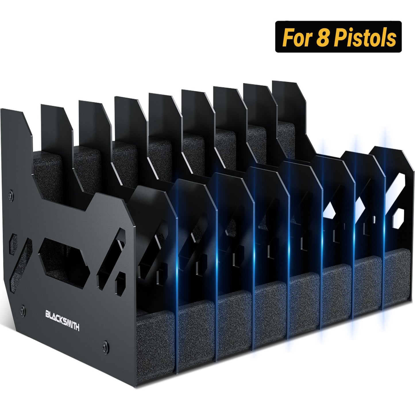 Suporte para Pistolas e Revólveres Blacksmith com 4/5/6 Compartimentos - Organizador de Armazenamento Doméstico para Economia de Espaço