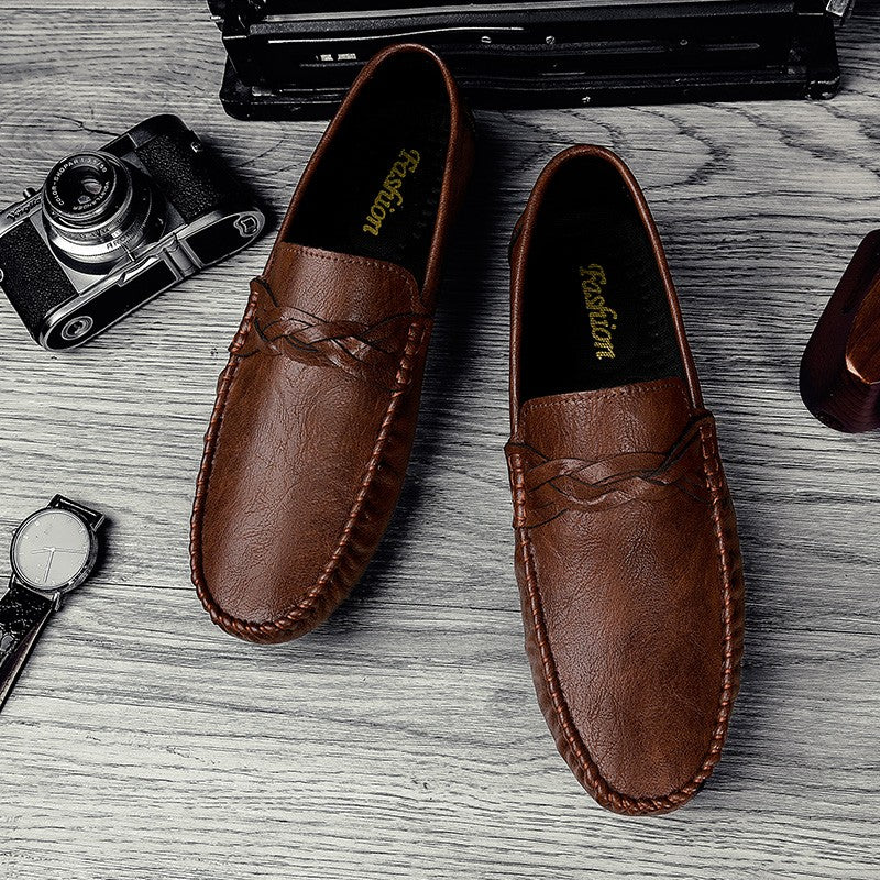 High Quality Leather Men Casual Shoes Comfortable Light Men Loafers Formal Men Dress Shoes Breathable Slip on Men Driving Shoes