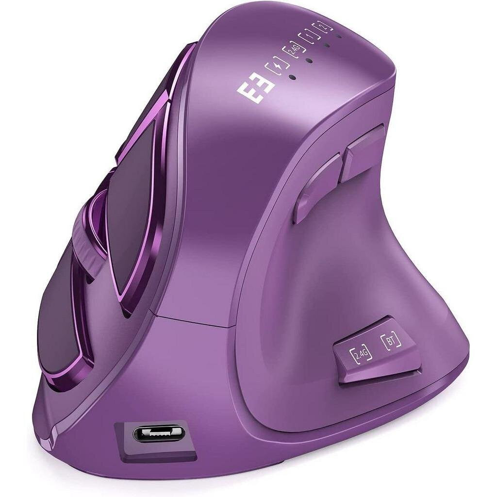 Mouse sem fio vertical Bluetooth para tablet, laptop e notebook, recarregável, USB, sem fio, ergonômico para destros