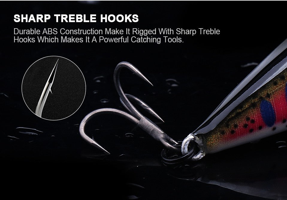 TREHOOK Jerkbait para Baixo Truta Pique Isca de Pesca Minnow Afundando 50mm 5g Isca Dura Wobblers Crankbait Pesca Artificial