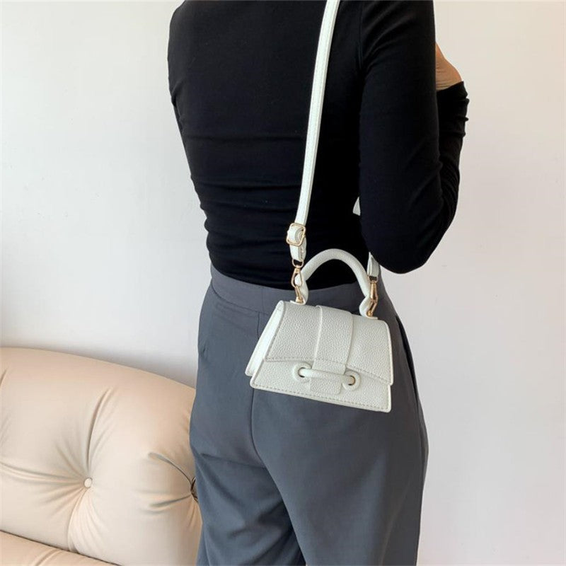 Fashion Solid Color Small Tote Crossbody Bag, Stylish Mini Handbag Mobile Phone Coin Purse, Adjustable Strap, Magnetic Closure,