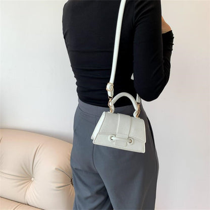 Fashion Solid Color Small Tote Crossbody Bag, Stylish Mini Handbag Mobile Phone Coin Purse, Adjustable Strap, Magnetic Closure,