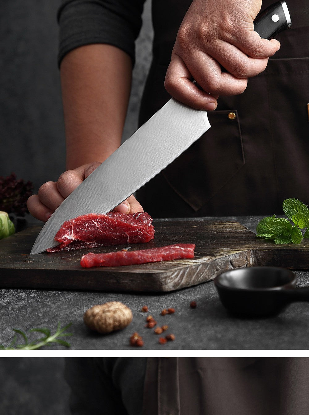 Facas de Cozinha Premium 1-9PEÇAS Conjunto de Facas Japonesas de Aço Inoxidável 5CR15 Incluindo Facas Santoku, Cutelo, Utilitária e de Desossar