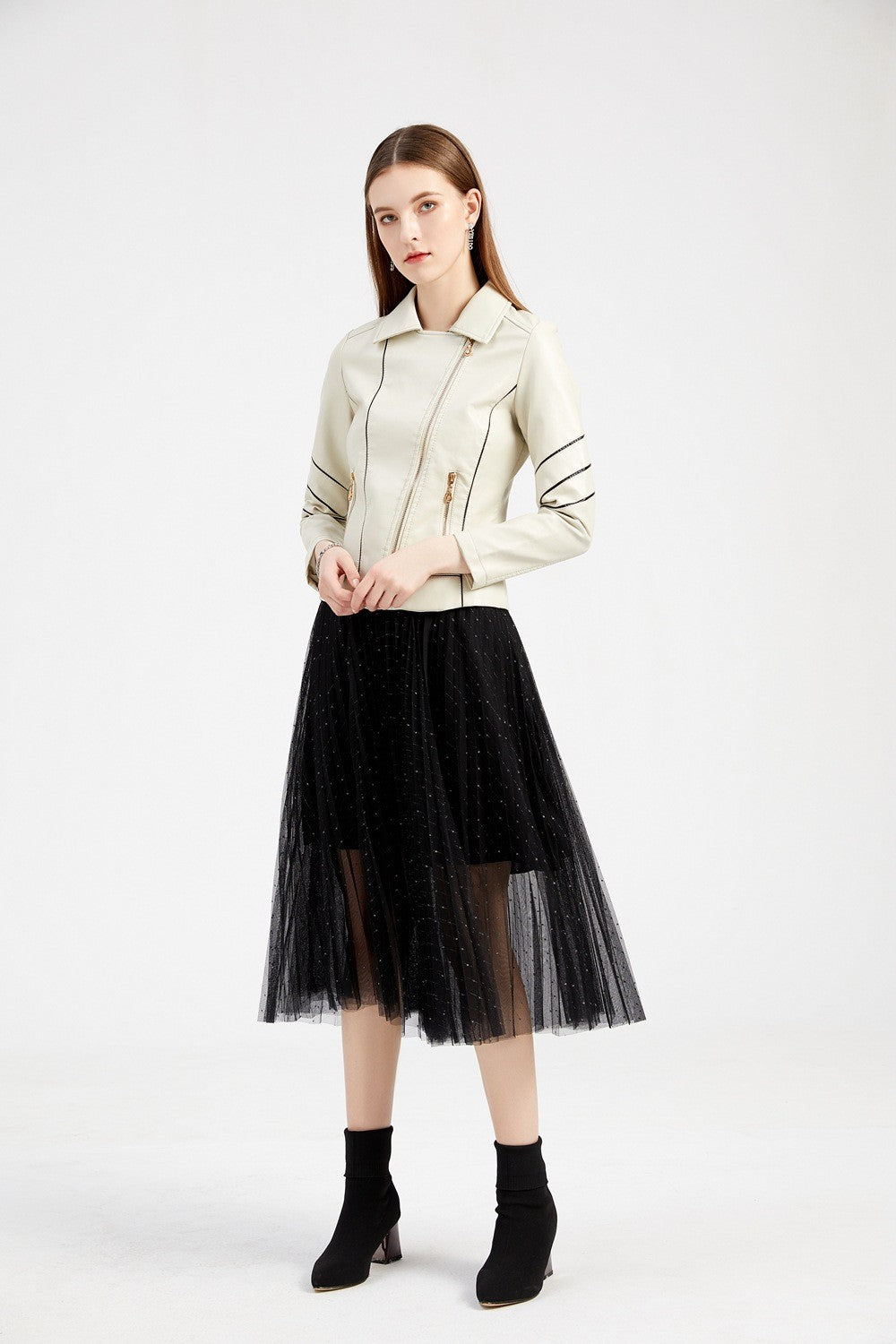 Red PU Faux Leather Jacket Women fashion Casual Biker Jackets Outwear Female Tops spring and autumn Black Leather Jacket Coat