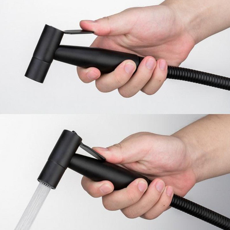Pulverizador de bidê de banheiro portátil com válvula de latão, bidê de chuveiro de aço inoxidável, chuveiro higiênico, pulverizador de bidê de banheiro montado na parede