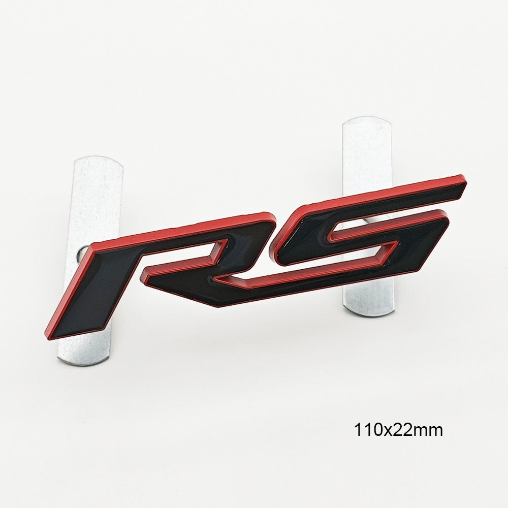 3D Metal Car Sticker RS logo Front Grill Emblem Trunk Badge Decals For Chevrolet Blazer Aveo Trax Cruze Sonic Onix Accessories
