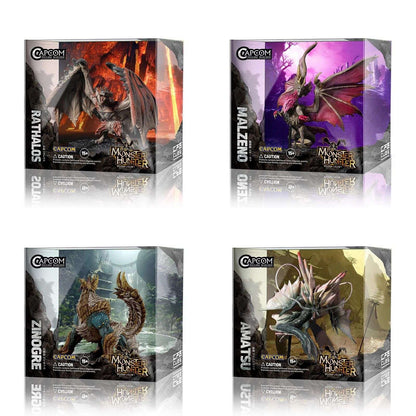 Monster Hunter CUBO Zinogre Amatsu Crimson Glow Valstrax Gore Magala MAGNAMALO Mizutsune Figura de Dragão Brinquedos