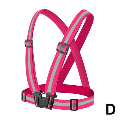 High Visibility Reflective Vest Reflective Straps Night Running Cycling Clothing Vest Adjustable Safety Vest Riding Equipment