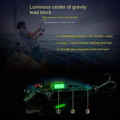 5 unidades de iscas de pesca Minnow Wobblers com olhos 3D, iscas duras artificiais que afundam para baixo, tucunaré, trolling, carpa, iscas para pesca