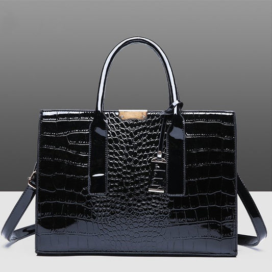 Luxury Crocodile Pattern Handbag ?Women Large Capacity Shoulder Bag? PU Leather Top-handle Bag? Brands Crossbody Bag Totes sac