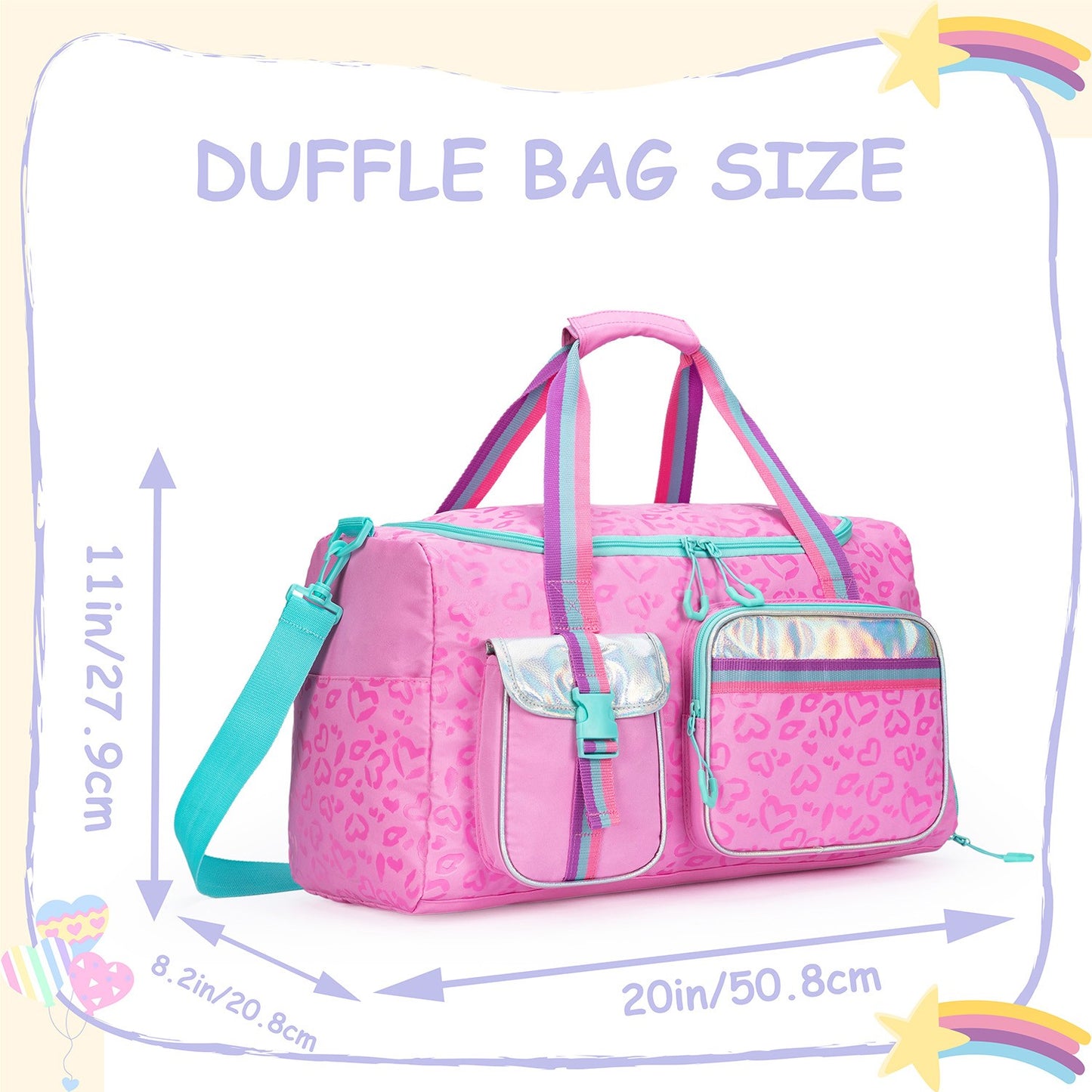 1 Pc Duffle Bag Girls Women Travel Bag Gifts Overnight Bag For Girls Women Tote Bag Sleepover Bag For Girls Gym Dance Bag