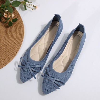 Summer 2024 New Style Pointed Toe Shallow Mouth Breathable Comfortable Casual Flats Shoes Wear-resistant Non-slip Loafers Women