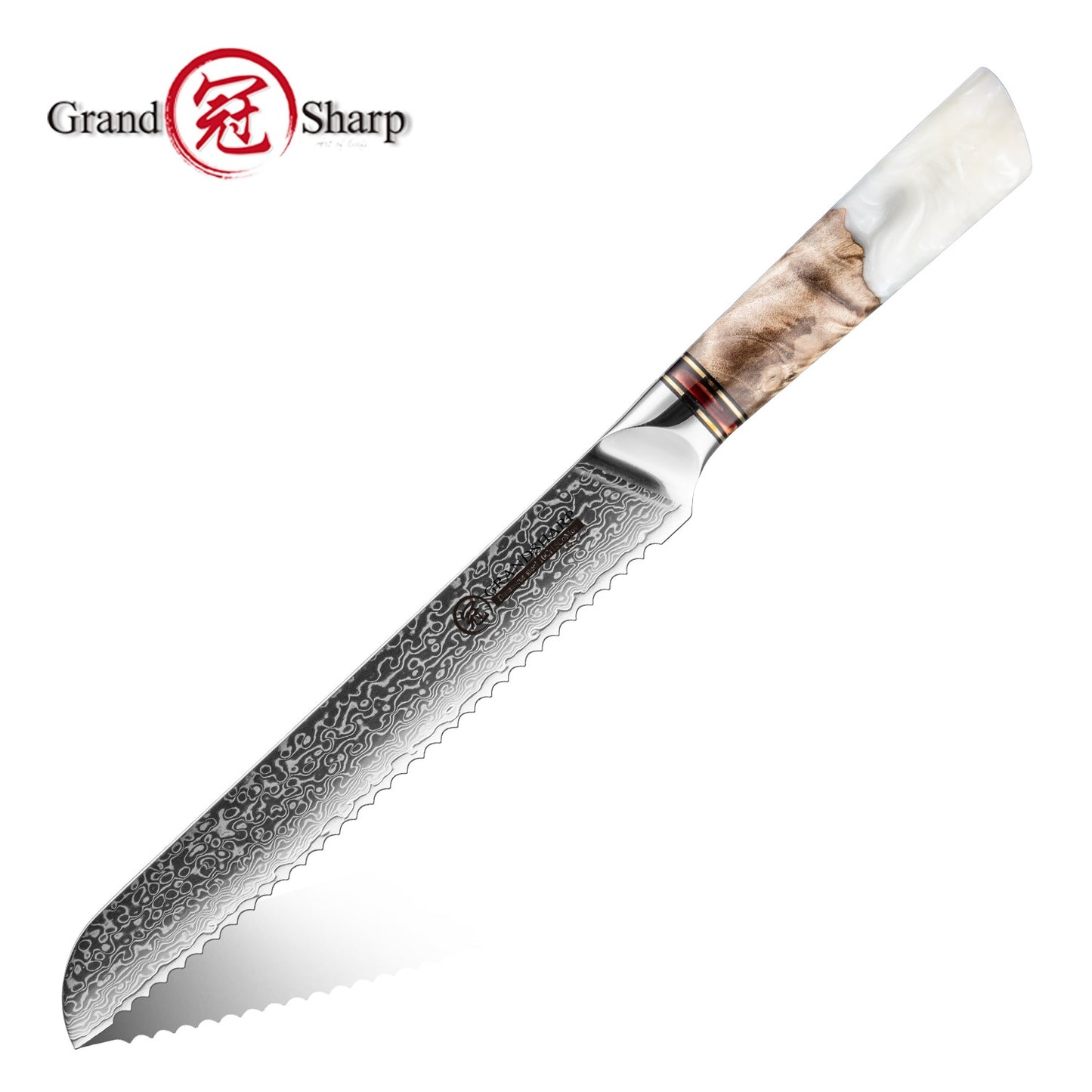 Grandsharp 1-6Pcs Kitchen Knife Set 67 Layer Damascus Steel Solidified Wood Handle Chef Utility Paring Knife with Gift Box