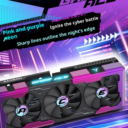 ?Yeston GAME ACE RX 9060 XT 16GB GDDR6 - Barramento de 256 bits, DP 2.1a/HDMI 2.1b, Design Cyberpunk? Placa de Vídeo