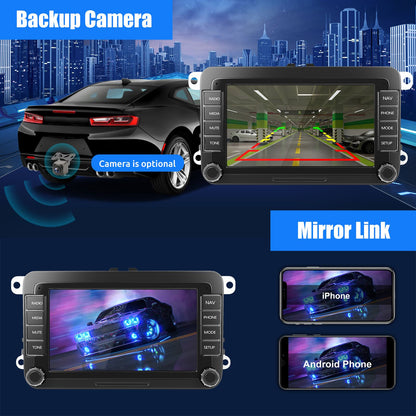ESSGOO 7" Android 14 4G+64G Apple Carplay Som Automotivo GPS NAVI WIFI RDS FM BT para VW Golf 5 6 Passat Polo Touran Tiguan Caddy EOS