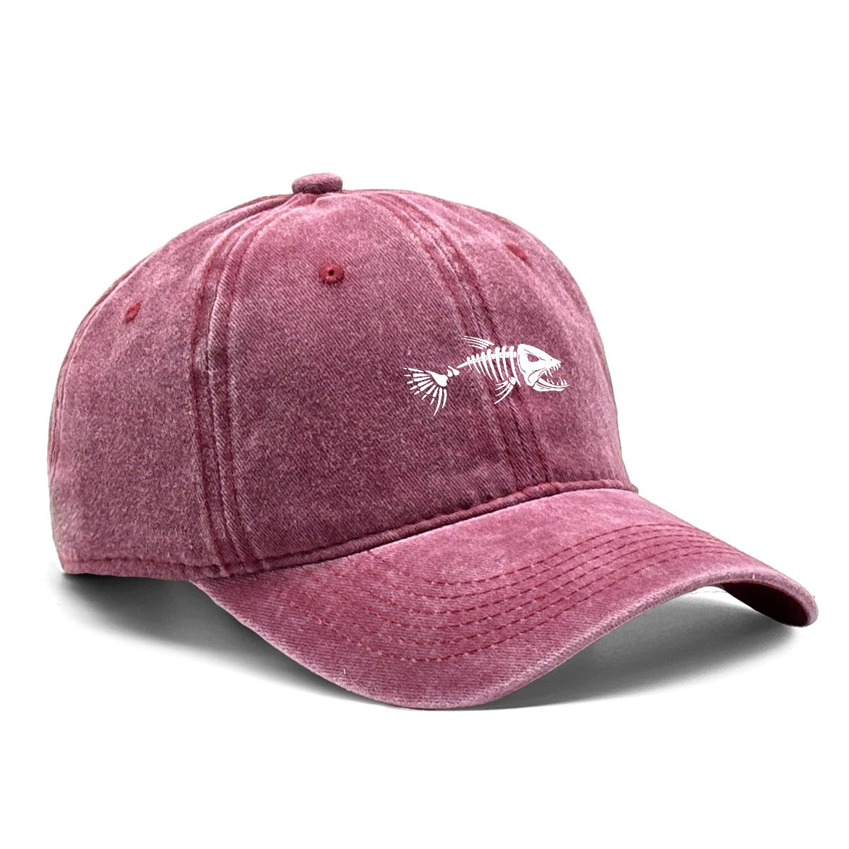 Boné de beisebol feminino retrô ajustável com estampa de espinhas de peixe, bonés snapback desbotados e elegantes, escolha ideal para mulheres e homens