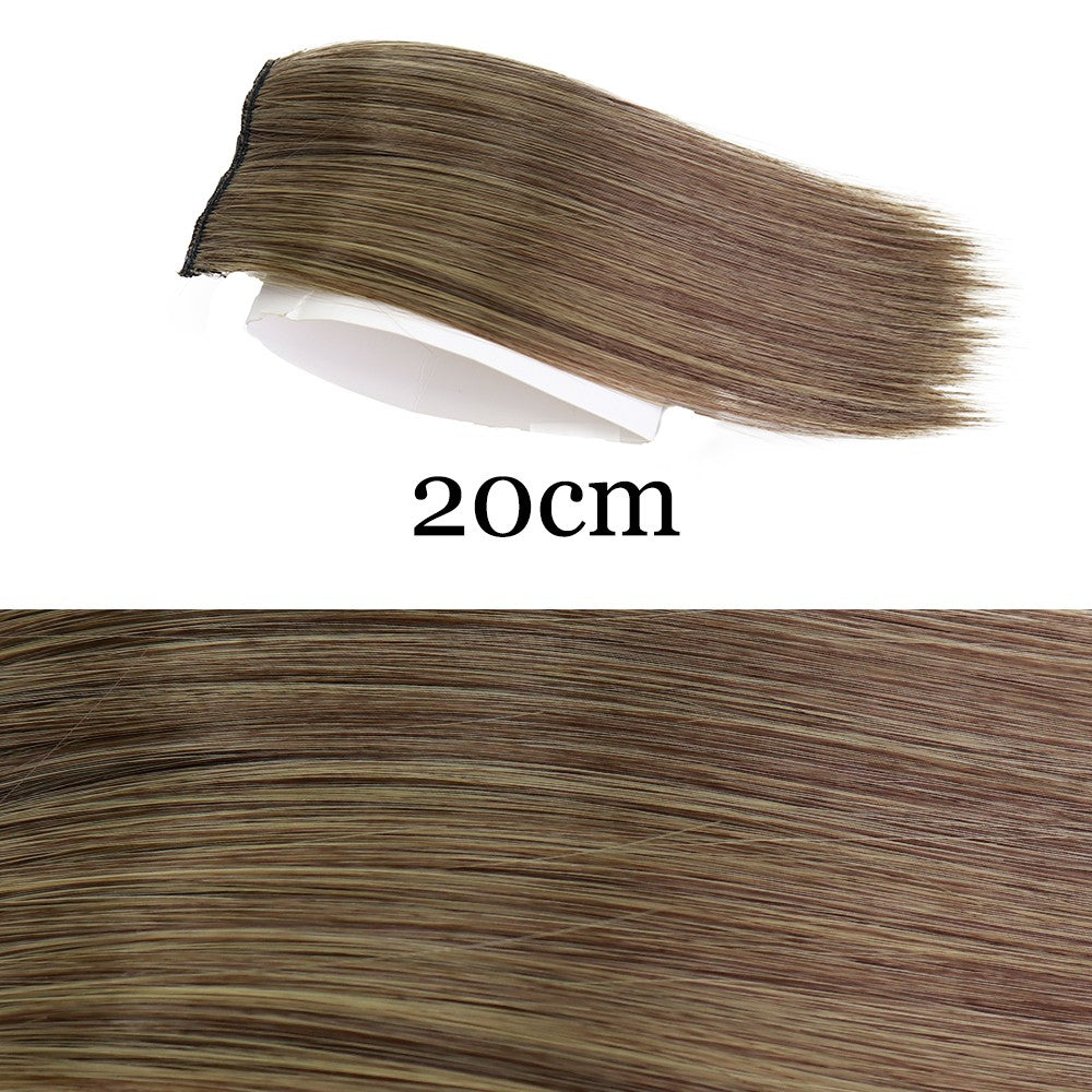 MERISI HAIR Apliques de Cabelo Sintético Liso Invisível com 2 Presilhas, Aumento de Volume, Extensões de Cabelo, Cobertura Lateral Superior