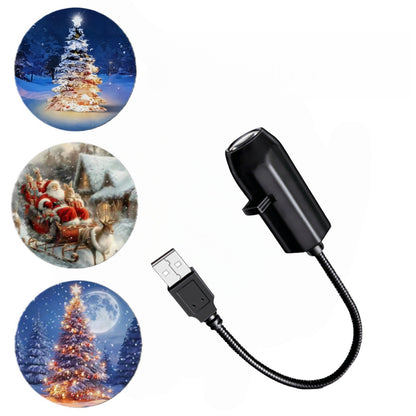 LED USB Projector Light 3/4pcs Projection Patterns- Adjustable USB Night Light for Christmas Festival Decorations