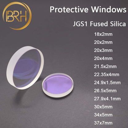 Lente de Proteção a Laser BRH de Vidro/Janelas Protetoras Dia18/20/22.35/24.9/25.4/26.5/27.9 /28 Para Máquina de Corte a Laser de Fibra