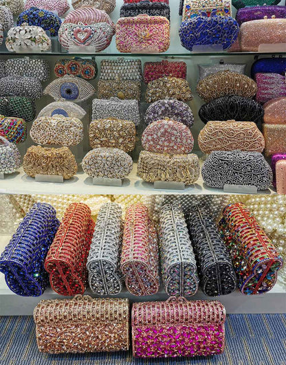 XIYUAN Mobile Phone Shaped Diamond Evening Bags for Women Gorgeous Bling Diamond Metallic Purses and Handbags Wedding Party