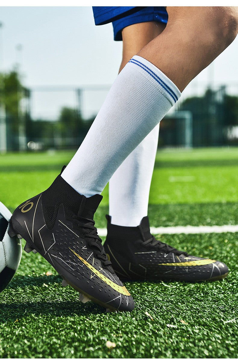 Hot Sale Mens Soccer Cleats High Ankle Football Shoes Long Spikes Outdoor Soccer Traing Boots For Men Women Soccer Shoes