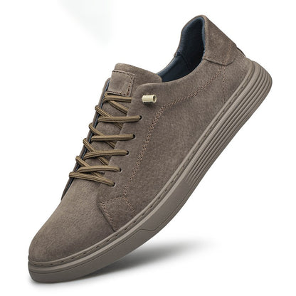 Novo sapato masculino casual de camurça com cadarço, respirável e confortável para caminhada, antiderrapante e resistente ao desgaste, sapatos baixos
