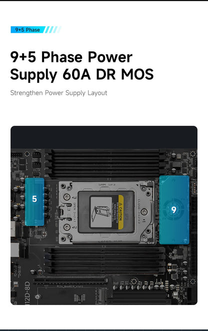 HUANANZHI H12D 8D AMD  Motherboard with BMC module support AMD EPYC 7002 7003 series CPU 8 channel memory Dual 2.5G network