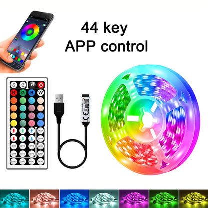 1-40m LED Strip Lights for Room Decoration, APP + 44-Key Remote Music Sync, 5V USB RGB Flexible Tape for TV Backlight