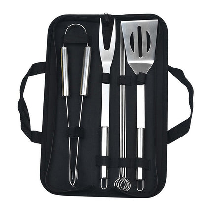 9pcs Portable BBQ tool Kit Outdoor Grill barbecue set Barbecue Set Spatula Clip Skewer With Storage Cloth Bag Grilling Tools