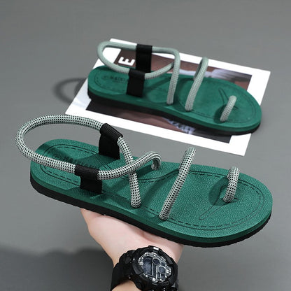 Summer Casual Durable Slippers,Men's Summer Slip-on Anti-slip Outdoor Casual Sandals,Flip-flops for The Beach with Open Toes