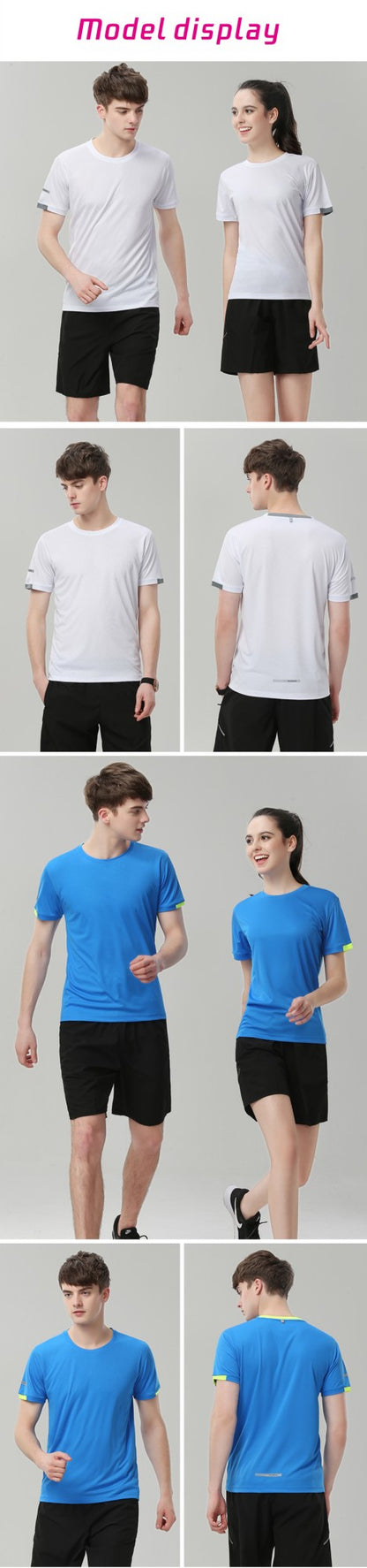 Leisure sports T-shirt printed with logo, quick drying, breathable, elastic summer short sleeved customized embroidery printed w