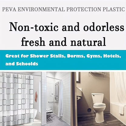 Clear Shower Curtain PEVA Transparent Bathroom Liner Waterproof 180x200CM Bath Curtains Bathroom Mould Proof Curtains with Hooks