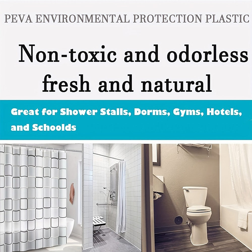 Clear Shower Curtain PEVA Transparent Bathroom Liner Waterproof 180x200CM Bath Curtains Bathroom Mould Proof Curtains with Hooks