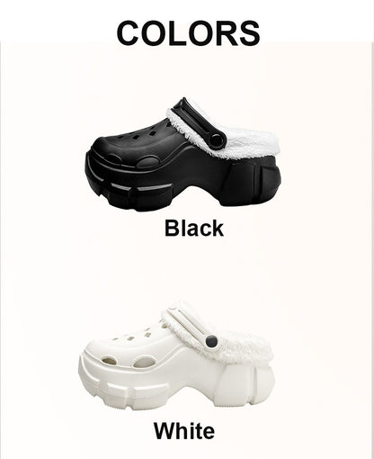 New Women's Winter Platform Sandals Slippers Shoes Outdoor Thick Sole Shoes Lightweight Breathable Women Fur Flats slippers