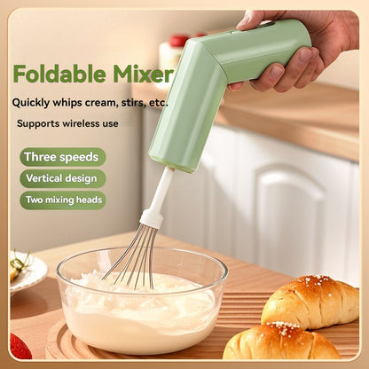 Batedor de Ovos Portátil Elétrico Sem Fio Recarregável USB Mixer Dobrável Automático com Engrenagem Ajustável Utensílios de Cozinha Domésticos