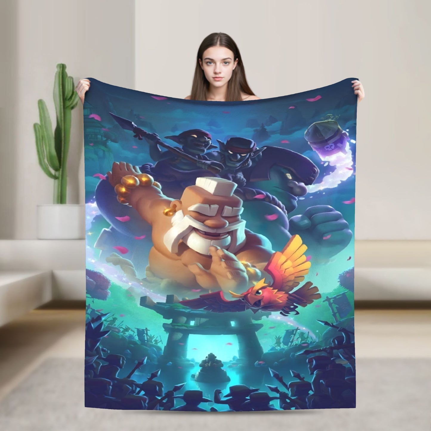 Clashes Royaleds Game Knitted Blanket  Fuzzy Throw Blankets Bed Sofa Portable Soft Warm Bedspreads