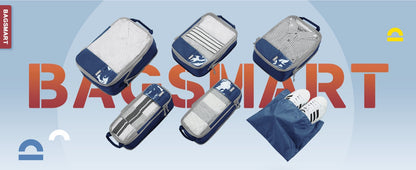 BAGSMART 6 Set Compression Packing Cubes for Travel Lightweight Luggage Organizer Bags Durable Space Saver Bags Travel Essential