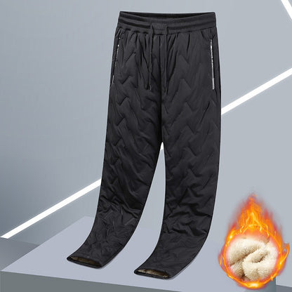 Autumn Mens Thermal Streetwear Plush Thick Fleece Sweatpant Lambswool Waterproof Trousers Winter Waem Casual Windproof Pants