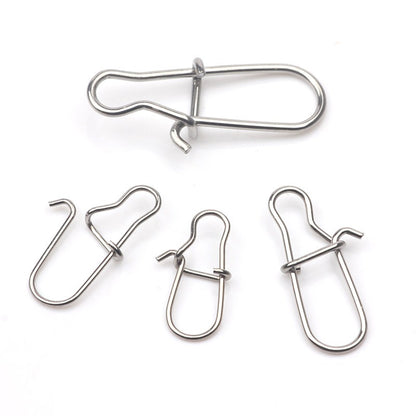 Rompin 100pçs 000-5# Anzol de Pesca Snap Pin 304 Aço Inoxidável Girador de Pesca Conector de Isca Acessórios Pesca